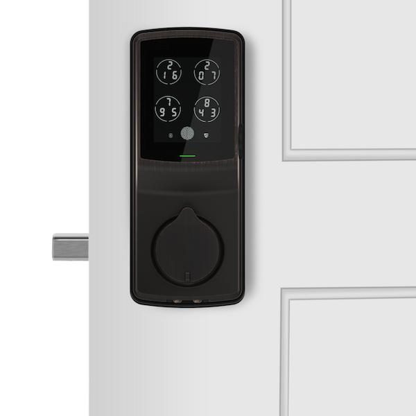รูป deadbolt ติดประตูสีน้ำตาล lockly digital doorlock